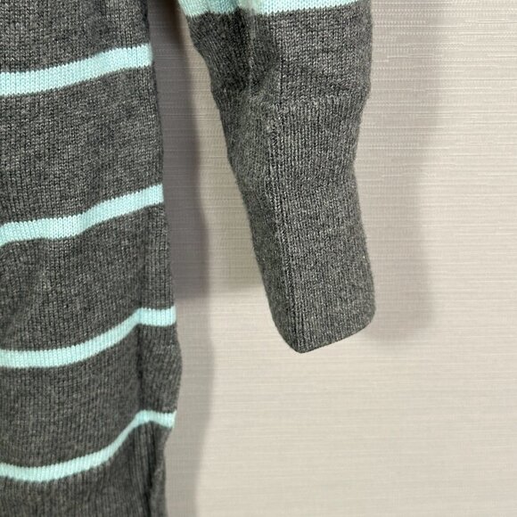Caslon Sweater Womens Small Tunic Gray Cotton Stripe Pockets Zip Neck - Picture 5 of 11
